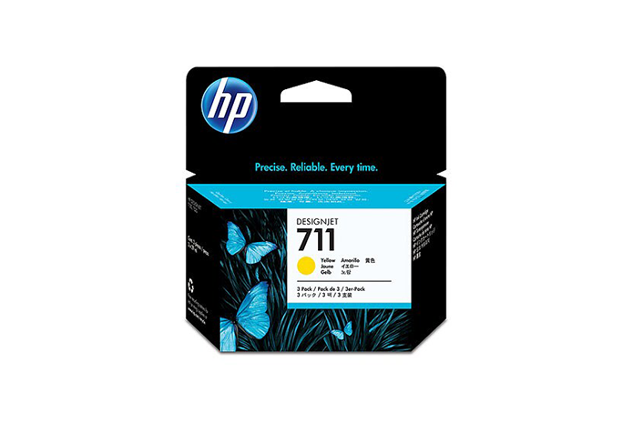 HP 711 3-pack 29-ml Yellow Designjet Ink Cartridge, CZ136A