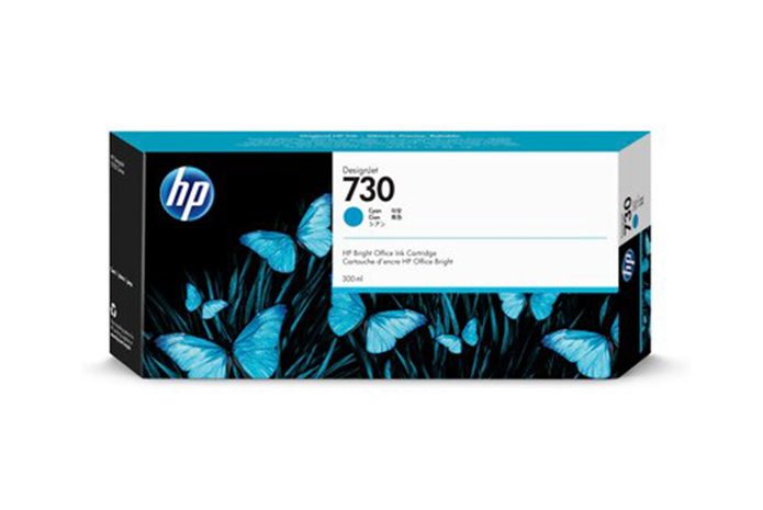 HP 730 Cyan Ink Cartridge (300ml, P2V68A)