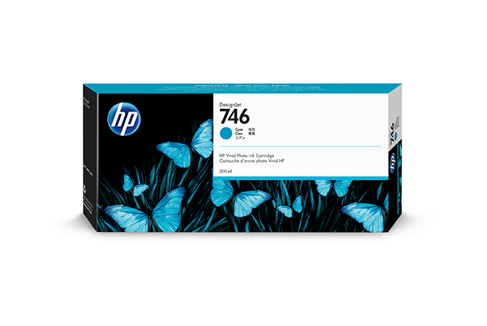 HP 746 (P2V80A) 300 ml Cyan Ink Cartridge