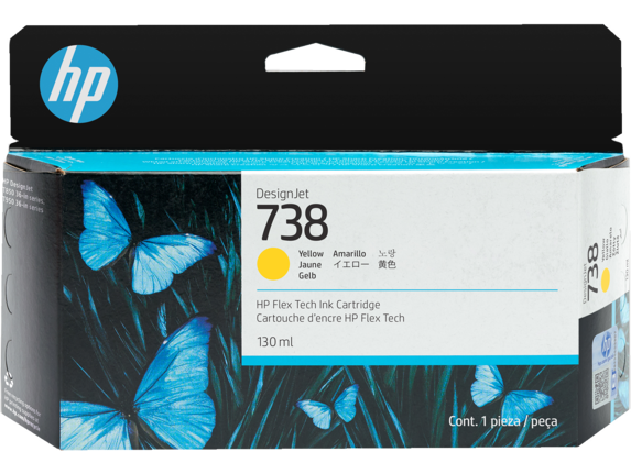 HP 738 130/ml Yellow Ink Cartridge