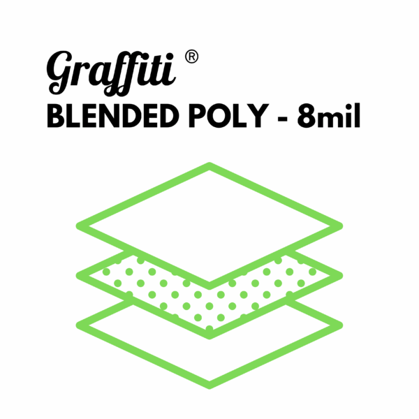 Graffiti Blended Poly 8mil – waterproof, tear-resistant synthetic paper with applications for menus, maps, signage, and tags