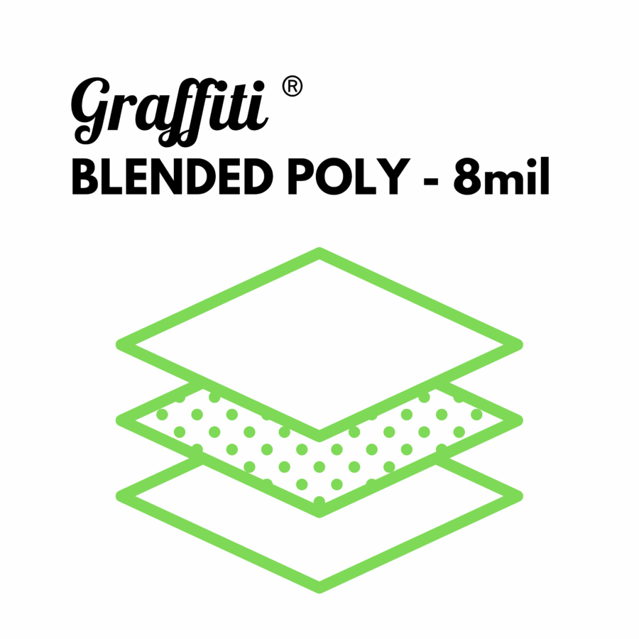 Graffiti Blended Poly 8mil – waterproof, tear-resistant synthetic paper with applications for menus, maps, signage, and tags