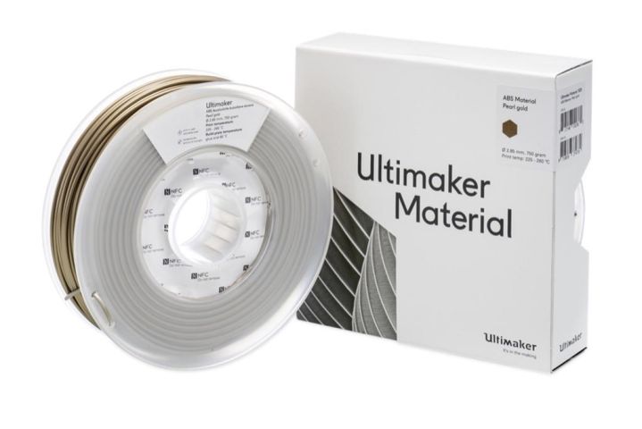 UltiMaker ABS Filament Pearl Gold spool (0.75kg, 1.65lb) for S Series 3D printers