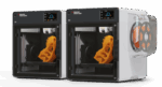 MakerBot Sketch Sprint Classroom Bundle with two 3D printers, student certifications, and filament spools on display in an educational setting