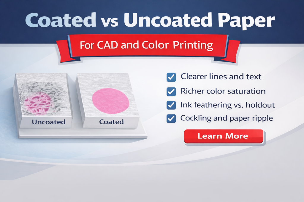 Coated vs Uncoated Paper for CAD and Color Printing