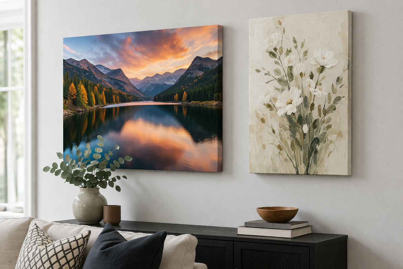 Canvas wall art displayed in a modern interior décor setting