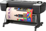 Angled view of HP DesignJet Z6 Plus with full color poster output